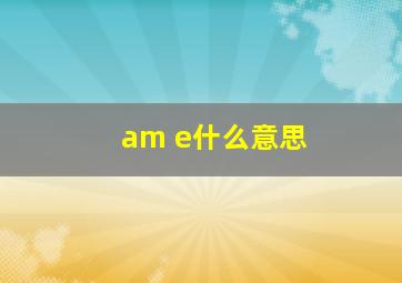 am e什么意思